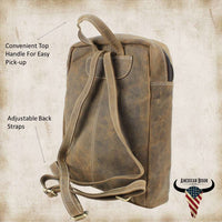 Distressed Brown Leather Backpack 1744 - Bundle Bus