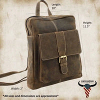 Distressed Brown Leather Backpack 1744 - Bundle Bus