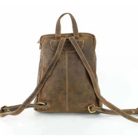 Distressed Brown Leather Backpack 1744 - Bundle Bus