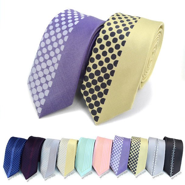 Dotted Microfiber Poly Woven 2.25" Slim Panel Tie MPPW1629 - Bundle Bus