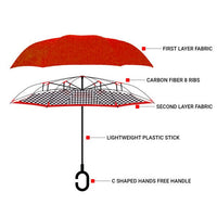 Double Layer Houndstooth Inverted Umbrella - UM18081 - Bundle Bus