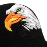 Eagle Flames Black & Red 3D Embroidered Baseball Cap, Hat EBC10301 - Bundle Bus