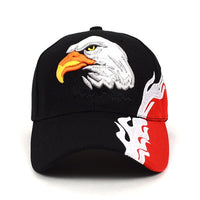 Eagle Flames Black & Red 3D Embroidered Baseball Cap, Hat EBC10301 - Bundle Bus