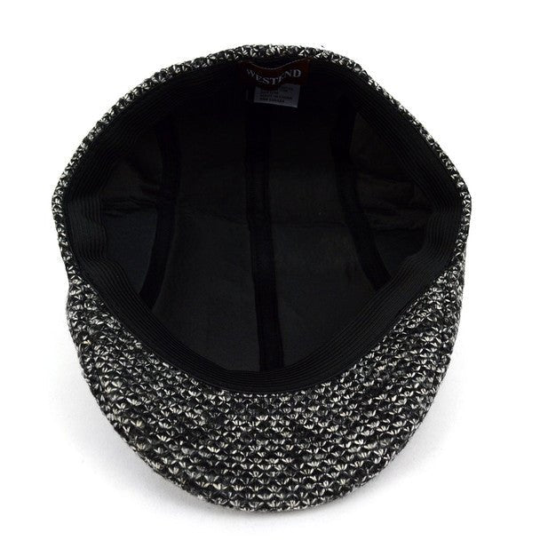 Fall/Winter Black & White Speckled Weave Textured Ivy Hat - H1805055 - Bundle Bus