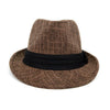 Fall/Winter Brown Trilby Fedora Hat with Black Band Trim - H1805020 - Bundle Bus