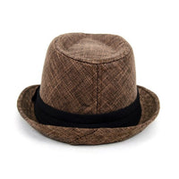 Fall/Winter Brown Trilby Fedora Hat with Black Band Trim - H1805020 - Bundle Bus