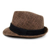 Fall/Winter Brown Trilby Fedora Hat with Black Band Trim - H1805020 - Bundle Bus