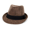 Fall/Winter Brown Trilby Fedora Hat with Black Band Trim - H1805020 - Bundle Bus