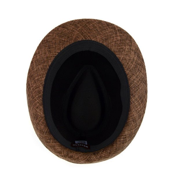 Fall/Winter Brown Trilby Fedora Hat with Black Band Trim - H1805020 - Bundle Bus