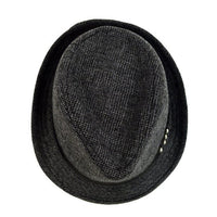 Fall/Winter Charcoal Trilby Fedora Hat with Black Leather Band - H1805024 - Bundle Bus