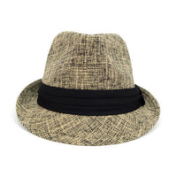 Fall/Winter Light Brown Trilby Fedora Hat with Black Band Trim - H1805023 - Bundle Bus