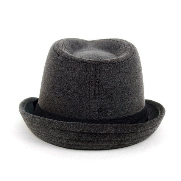 Fall/Winter Trilby Fedora Hat with Black Band Trim - H1805015 - Bundle Bus