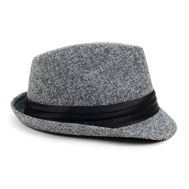 Fall/Winter Trilby Fedora Hat with Black Band Trim - H1805018 - Bundle Bus