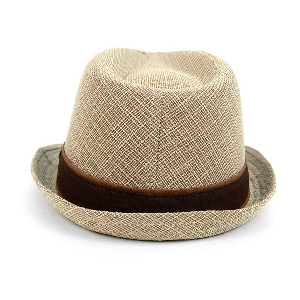 Fall/Winter Trilby Fedora Hat with Brown Band Trim - H1805017 - Bundle Bus