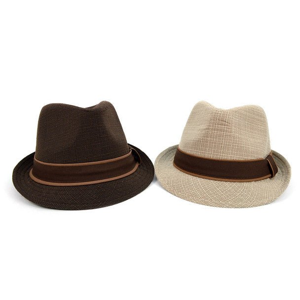 Fall/Winter Trilby Fedora Hat with Brown Band Trim - H1805017 - Bundle Bus