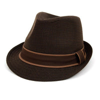 Fall/Winter Trilby Fedora Hat with Brown Band Trim - H1805017 - Bundle Bus