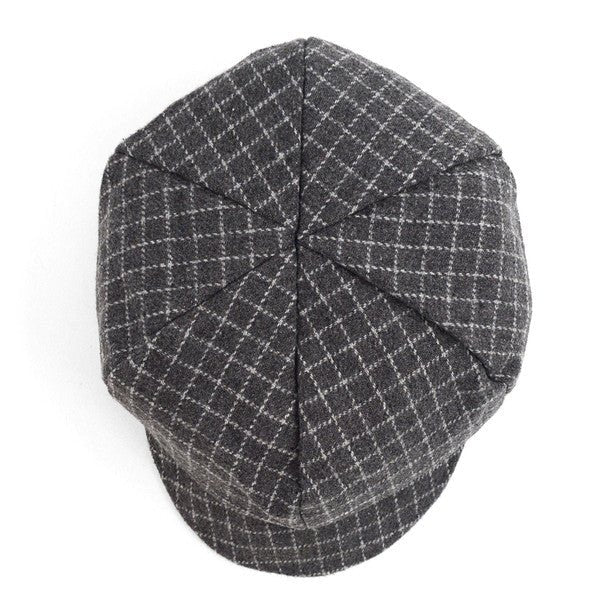 Fall/Winter Unisex British Newsboy Windowpane Beret Style Cap - WNH1760-63 - Bundle Bus