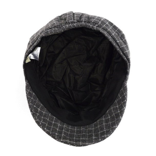 Fall/Winter Unisex British Newsboy Windowpane Beret Style Cap - WNH1760-63 - Bundle Bus