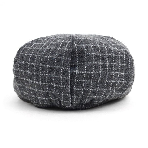 Fall/Winter Unisex British Newsboy Windowpane Beret Style Cap - WNH1760-63 - Bundle Bus