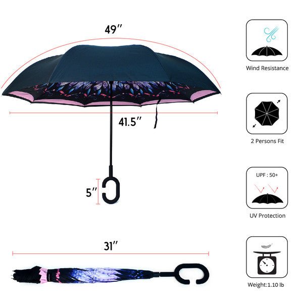 Feather Double Layer Inverted Umbrella -IUM18061 - Bundle Bus