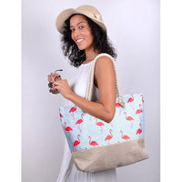 Flamingo Summer Rhinestone Ladies Tote Bag - LTBG1207 - Bundle Bus