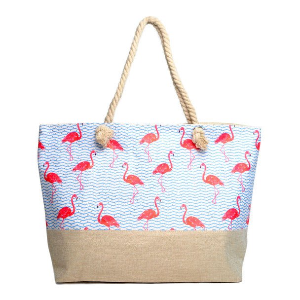 Flamingo Summer Rhinestone Ladies Tote Bag - LTBG1207 - Bundle Bus