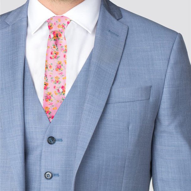 Floral Cotton Slim Tie 2.5" - NVC-FLORAL1 - Bundle Bus