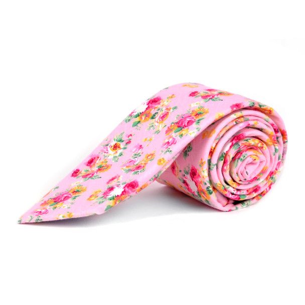 Floral Cotton Slim Tie 2.5" - NVC-FLORAL1 - Bundle Bus