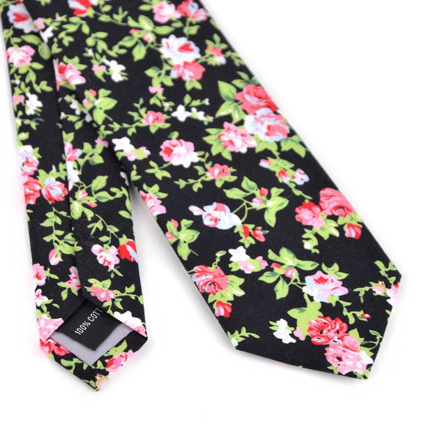 Floral Cotton Slim Tie 2.5" - NVC-FLORAL10 - Bundle Bus