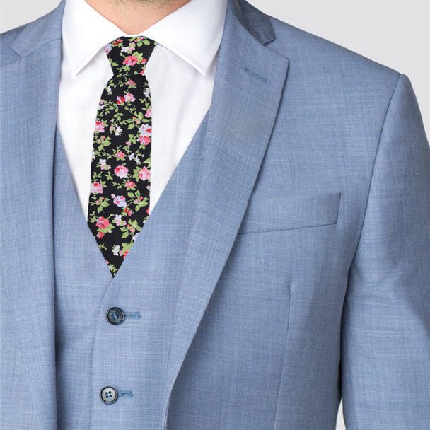 Floral Cotton Slim Tie 2.5" - NVC-FLORAL10 - Bundle Bus