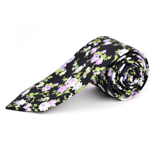 Floral Cotton Slim Tie 2.5" - NVC-FLORAL10 - Bundle Bus