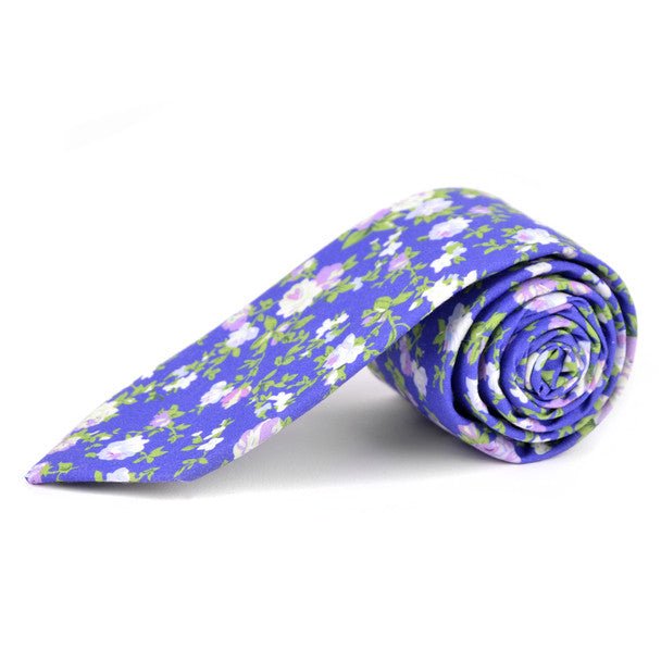 Floral Cotton Slim Tie 2.5" - NVC-FLORAL10 - Bundle Bus