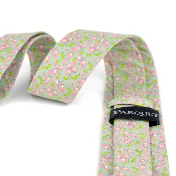 Floral Cotton Slim Tie 2.5" - NVC-FLORAL2 - Bundle Bus