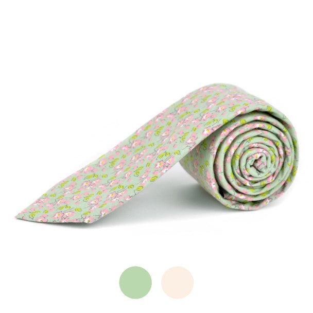 Floral Cotton Slim Tie 2.5" - NVC-FLORAL2 - Bundle Bus