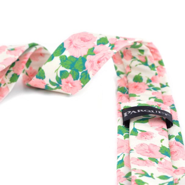 Floral Cotton Slim Tie 2.5"- NVC-FLORAL3 - Bundle Bus