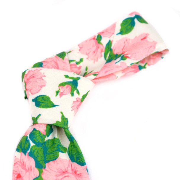 Floral Cotton Slim Tie 2.5"- NVC-FLORAL3 - Bundle Bus