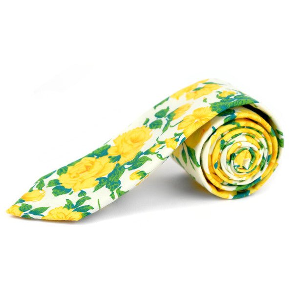 Floral Cotton Slim Tie 2.5"- NVC-FLORAL3 - Bundle Bus