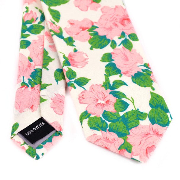 Floral Cotton Slim Tie 2.5"- NVC-FLORAL3 - Bundle Bus