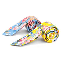 Floral Cotton Slim Tie 2.5" - NVC-FLORAL4 - Bundle Bus