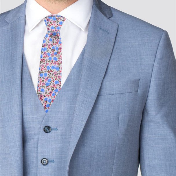 Floral Cotton Slim Tie 2.5" - NVC-FLORAL5 - Bundle Bus