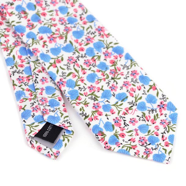 Floral Cotton Slim Tie 2.5" - NVC-FLORAL5 - Bundle Bus