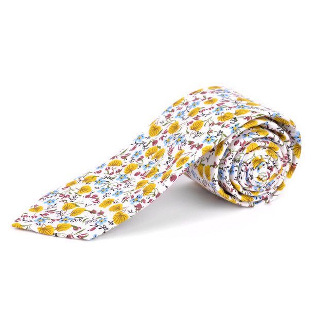 Floral Cotton Slim Tie 2.5" - NVC-FLORAL5 - Bundle Bus