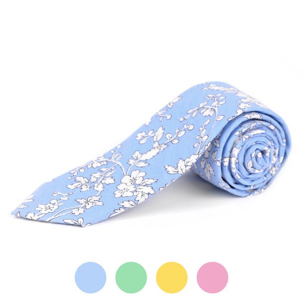 Floral Cotton Slim Tie 2.5" - NVC-FLORAL6 - Bundle Bus