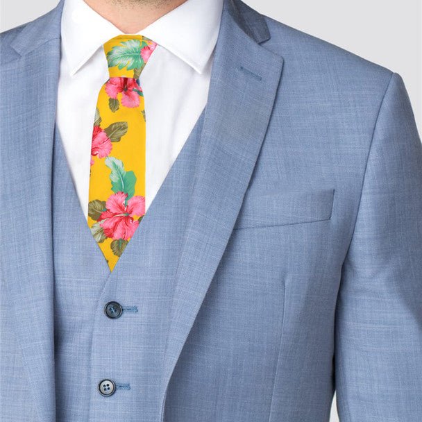 Floral Cotton Slim Tie 2.5" - NVC-FLORAL7 - Bundle Bus