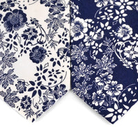 Floral Cotton Slim Tie 2.5" - NVC-FLORAL8 - Bundle Bus