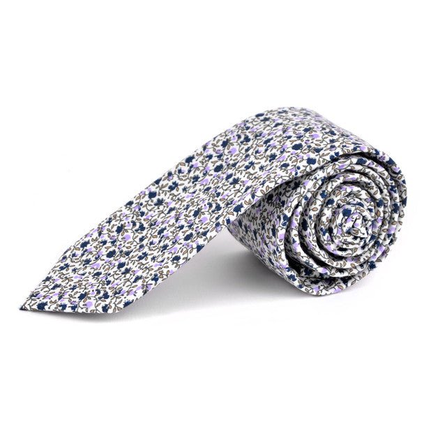 Floral Cotton Slim Tie 2.5" - NVC-FLORAL9 - Bundle Bus