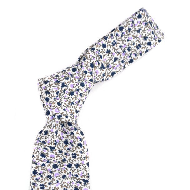 Floral Cotton Slim Tie 2.5" - NVC-FLORAL9 - Bundle Bus