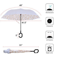 Floral Reverse Open Inverted Umbrella -IUM18110-BL - Bundle Bus