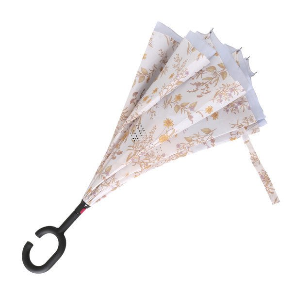 Floral Reverse Open Inverted Umbrella -IUM18110-BL - Bundle Bus