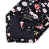 Floral Wedding Black & Pink 2.5" Cotton Slim Tie - NVC17121 - Bundle Bus